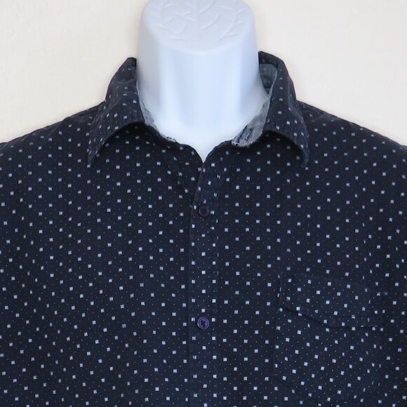 Hudson Barrow NYC* Men's Short Sleeve Button Down Single Pocket BOHO Shirt~ XL - Picture 3 of 10